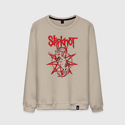 Свитшот хлопковый мужской Slipknot Slip Goats Art, цвет: миндальный