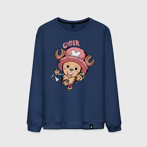 Мужской свитшот Тони Тони Чоппер One Piece / Тёмно-синий – фото 1
