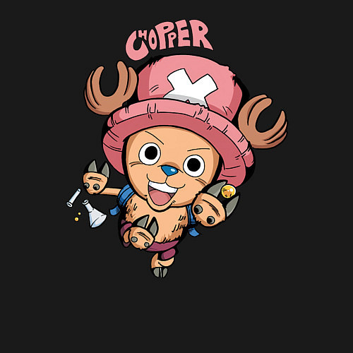 Мужской свитшот Тони Тони Чоппер One Piece / Черный – фото 3