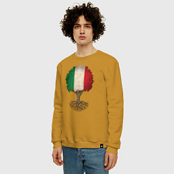 Свитшот хлопковый мужской Italy Tree, цвет: горчичный — фото 2
