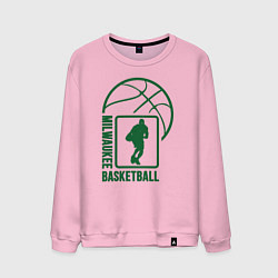 Свитшот хлопковый мужской Milwaukee Basketball, цвет: светло-розовый