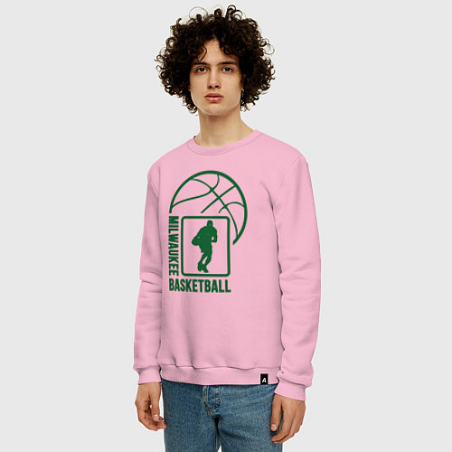 Мужской свитшот Milwaukee Basketball / Светло-розовый – фото 3