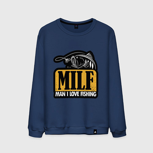 Мужской свитшот MILF / Тёмно-синий – фото 1