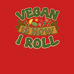 Свитшот хлопковый мужской Vegan - How I Roll, цвет: красный — фото 2