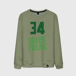 Свитшот хлопковый мужской Greek Freak 34, цвет: авокадо