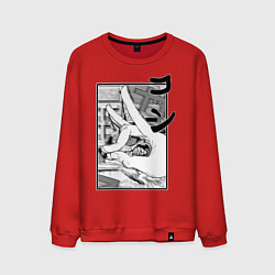 Свитшот хлопковый мужской Chainsaw man Kon, цвет: красный