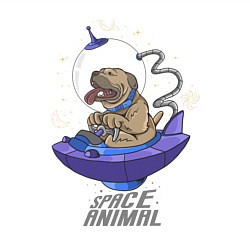 Свитшот хлопковый мужской Space Animal, цвет: белый — фото 2