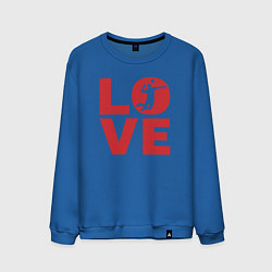 Свитшот хлопковый мужской Love Volleyball, цвет: синий