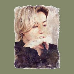 Свитшот хлопковый мужской Задумчивый Чонгук, цвет: авокадо — фото 2