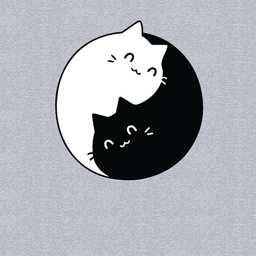 Мужской свитшот Инь Ян Котики / Меланж – фото 3