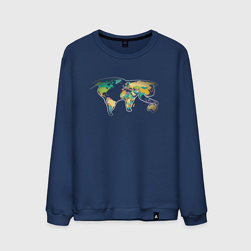 Мужской свитшот World Cat / Тёмно-синий – фото 1