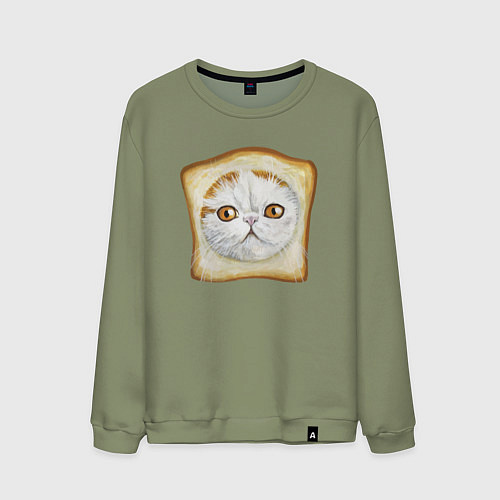 Мужской свитшот Bread Cat / Авокадо – фото 1