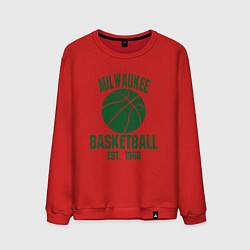 Свитшот хлопковый мужской Milwaukee Basket, цвет: красный
