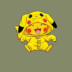 Свитшот хлопковый мужской Милый пикачу, цвет: авокадо — фото 2