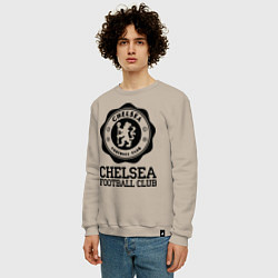 Свитшот хлопковый мужской Chelsea FC: Emblem, цвет: миндальный — фото 2