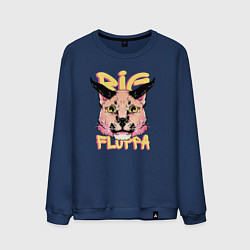 Свитшот хлопковый мужской Big Cat Floppa, цвет: тёмно-синий