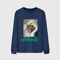 Свитшот хлопковый мужской Шлёпа, цвет: тёмно-синий