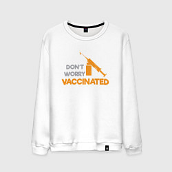 Свитшот хлопковый мужской Vaccinated, цвет: белый