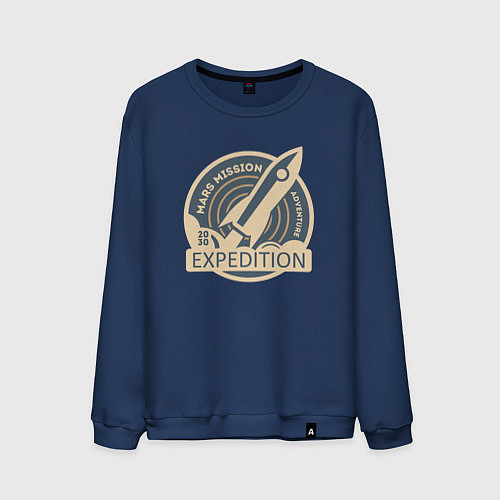 Мужской свитшот На Марс - 2030 / Тёмно-синий – фото 1