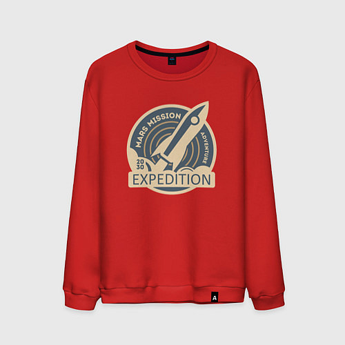 Мужской свитшот На Марс - 2030 / Красный – фото 1