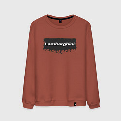 Свитшот хлопковый мужской Lamborghini - Flames, цвет: кирпичный