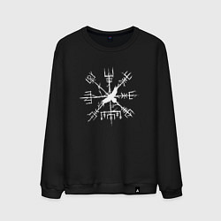 Свитшот хлопковый мужской VEGVISIR РУНЫ RUNES Z, цвет: черный