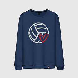 Свитшот хлопковый мужской Love Volleyball, цвет: тёмно-синий
