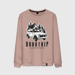 Свитшот хлопковый мужской Niva roadtrip, цвет: пыльно-розовый