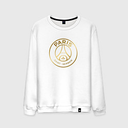 Свитшот хлопковый мужской PSG GOLD LOGO ПСЖ ЗОЛОТО, цвет: белый