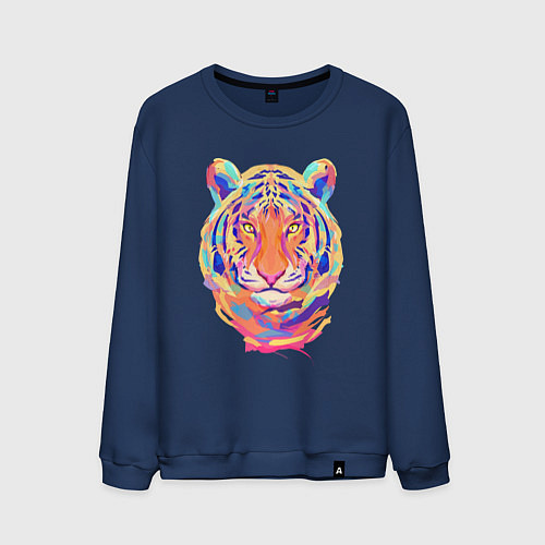 Мужской свитшот Color Tiger / Тёмно-синий – фото 1