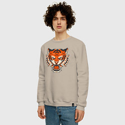 Свитшот хлопковый мужской Super Tiger, цвет: миндальный — фото 2