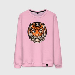 Свитшот хлопковый мужской Amazing Tiger, цвет: светло-розовый