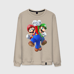 Свитшот хлопковый мужской Mario Bros, цвет: миндальный