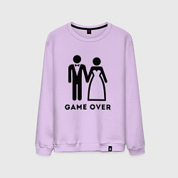 Свитшот хлопковый мужской GAME OVER МОЛОДОЖЕНЫ, цвет: лаванда