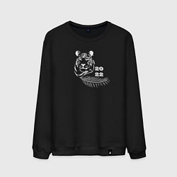 Свитшот хлопковый мужской Meet тигра, цвет: черный