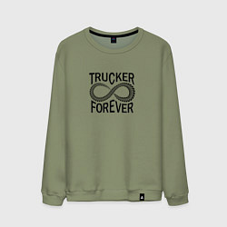 Свитшот хлопковый мужской Trucker Forever, цвет: авокадо