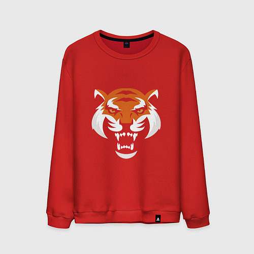 Мужской свитшот Smile Tiger / Красный – фото 1