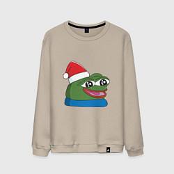 Мужской свитшот Pepe, pepe happy, Пепе хеппи, pepe happy new year