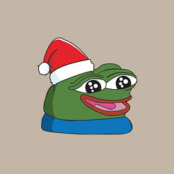 Свитшот хлопковый мужской Pepe, pepe happy, Пепе хеппи, pepe happy new year, цвет: миндальный — фото 2