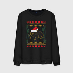 Свитшот хлопковый мужской Рождественский свитер Жаба цвета черный — фото 1