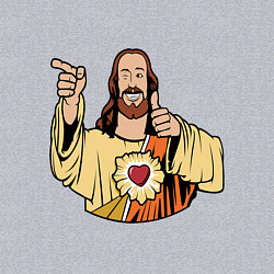Свитшот хлопковый мужской Dogma - smile Jesus like, цвет: меланж — фото 2