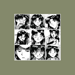 Свитшот хлопковый мужской Такая разная Мисато Сан Евангелион, цвет: авокадо — фото 2