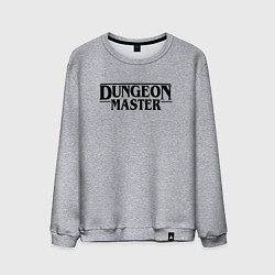 Свитшот хлопковый мужской DUNGEON MASTER ГАЧИМУЧИ ЧЁРНЫЙ ЛОГО, цвет: меланж