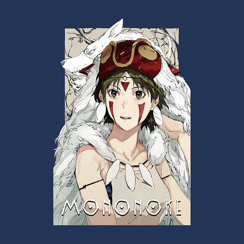 Мужской свитшот Princеss mononoke / Тёмно-синий – фото 3