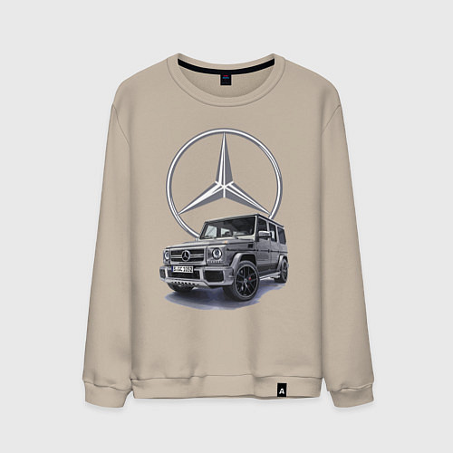 Мужской свитшот Mercedes Gelendwagen G63 AMG G-class G400d / Миндальный – фото 1