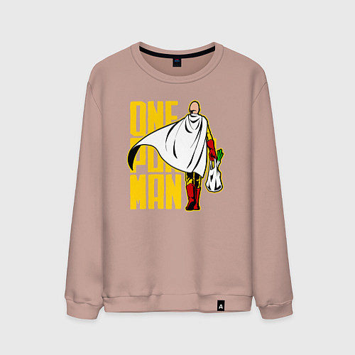 Мужской свитшот Сайтама возвращается из супермаркета One Punch-Man / Пыльно-розовый – фото 1