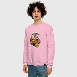 Свитшот хлопковый мужской Tiger Man, цвет: светло-розовый — фото 2