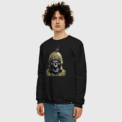 Свитшот хлопковый мужской Зомби в капюшоне, цвет: черный — фото 2