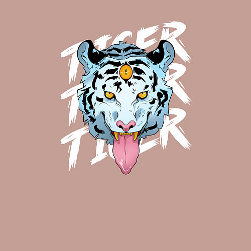 Мужской свитшот A tiger with a third eye / Пыльно-розовый – фото 3