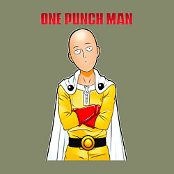 Свитшот хлопковый мужской Сайтама безразличие One Punch-Man, цвет: авокадо — фото 2